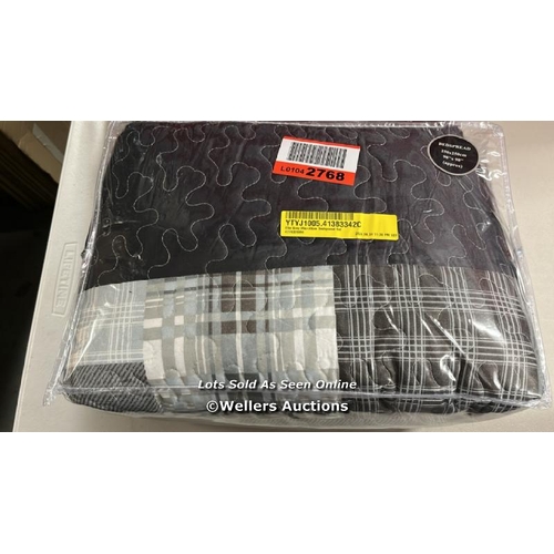 8385 - ALPEN HOME ELLA GREY MICROFIBRE BEDSPREAD SET / SIZE: 235 X 250CM BEDSPREAD + 2 PILLOW SHAMS / RRP: ... 