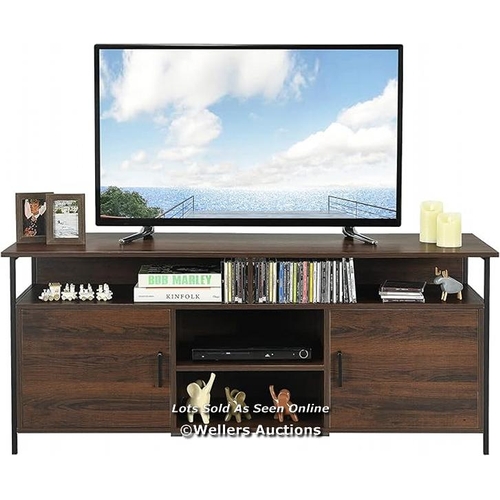 9007 - CASART TV STAND CABINET FOR 65 INCH TVS, 147CM WOODEN TV CONSOLE TABLE WITH ADJUSTABLE SHELVES, 2 SI... 