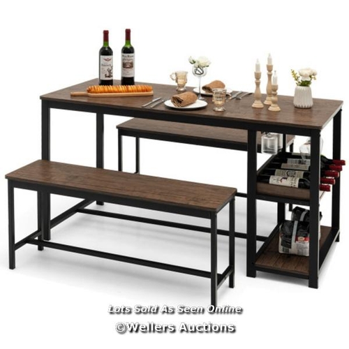 9015 - 3 PIECES DINING TABLE SET FOR 4 WITH WINE RACK