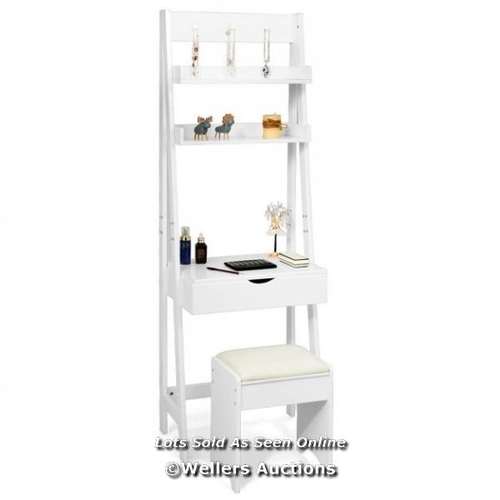 9024 - LADDER STYLED DRESSING TABLE WITH SHELVES, MIRROR AND STOOL