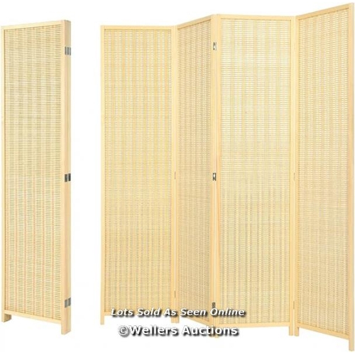 9025 - MULTIGOT FOLDING ROOM DIVIDERS, 4 PANEL BAMBOO PRIVACY SCREEN