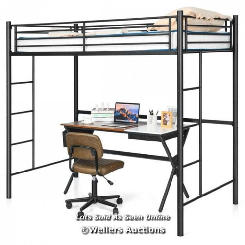 9030 - TWIN METAL LOFT BED FRAME WITH SAFETY GUARDRAIL