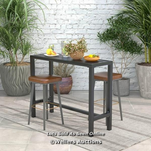 9032 - METAL BAR TABLE 48'' PATIO RECTANGULAR COUNTER HEIGHT DINING TABLE BLACK