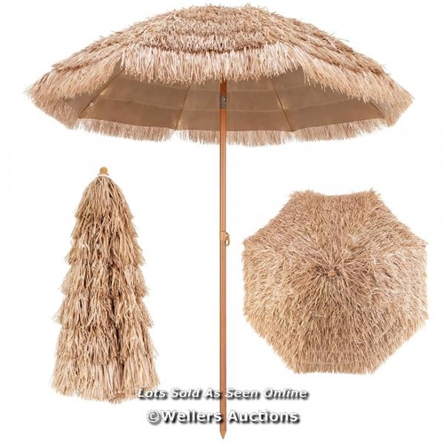 9033 - 7.2FT PATIO THATCHED TIKI UMBRELLA W/TILT 8 RIBS HAWAIIAN HULA BEACH