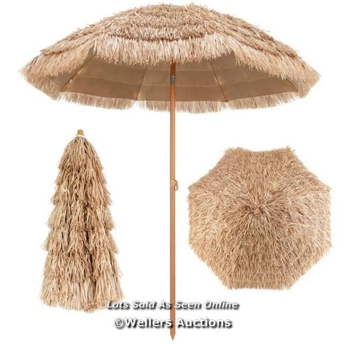 9041 - 7.2FT PATIO THATCHED TIKI UMBRELLA W/TILT 8 RIBS HAWAIIAN HULA BEACH