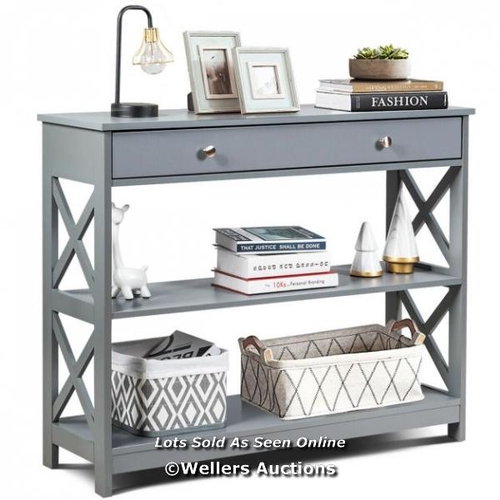 9049 - 3-TIER CONSOLE TABLE WITH 1 DRAWER AND 2 STORAGE SHELVES