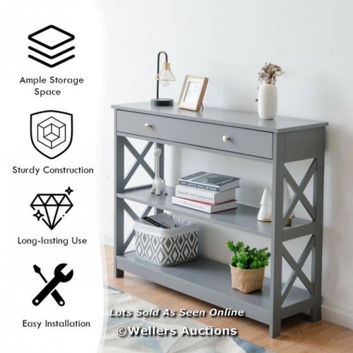 9049 - 3-TIER CONSOLE TABLE WITH 1 DRAWER AND 2 STORAGE SHELVES