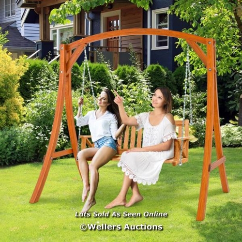 9057 - PATIO WOOD SWING FRAME WITH CURVED ARC TOP