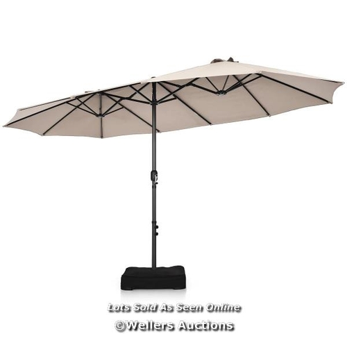 9065 - 450CM DOUBLE SIDED OUTDOOR UMBRELLA TWIN SIZE WITH CRANK HANDLE