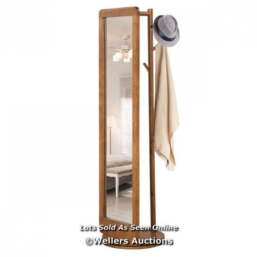 9069 - 2 IN 1 ROTATING COAT STAND WITH FULL LENGTH MIRROR