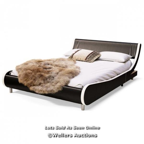 9088 - KING SIZE PU DOUBLE BED FRAME WITH CURVED HEADBOARD