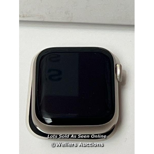 9306 - APPLE WATCH SE 40 GPS S/M MR9U3QA/A, STARLIGHT ALUMINUM / POWERS UP & CONNECTS TO IPHONE / ICLOUD UN... 