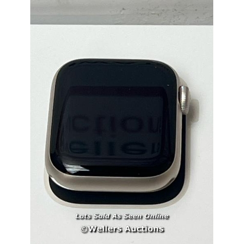 9311 - APPLE WATCH SE 40 GPS S/M MR9U3QA/A, STARLIGHT ALUMINUM / POWERS UP & CONNECTS TO IPHONE / ICLOUD UN... 