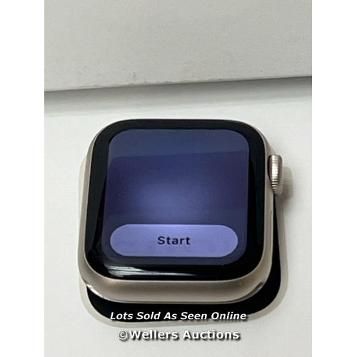 9314 - APPLE WATCH SE 40 GPS S/M MR9U3QA/A, STARLIGHT ALUMINUM / POWERS UP & CONNECTS TO IPHONE / ICLOUD UN... 