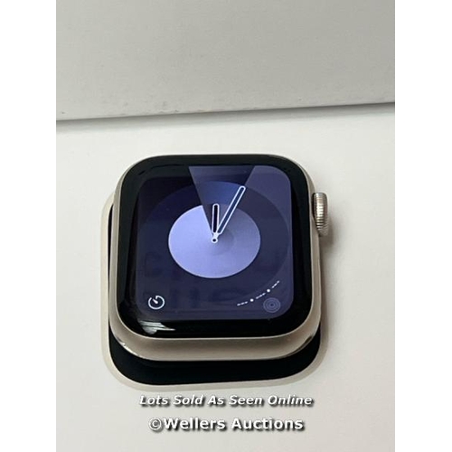 9314 - APPLE WATCH SE 40 GPS S/M MR9U3QA/A, STARLIGHT ALUMINUM / POWERS UP & CONNECTS TO IPHONE / ICLOUD UN... 