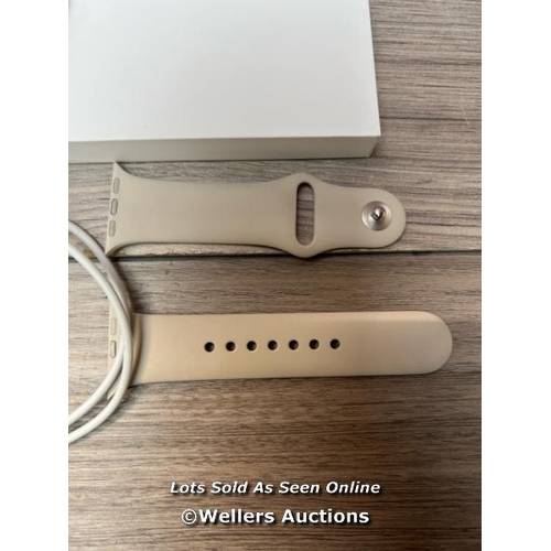 9314 - APPLE WATCH SE 40 GPS S/M MR9U3QA/A, STARLIGHT ALUMINUM / POWERS UP & CONNECTS TO IPHONE / ICLOUD UN... 