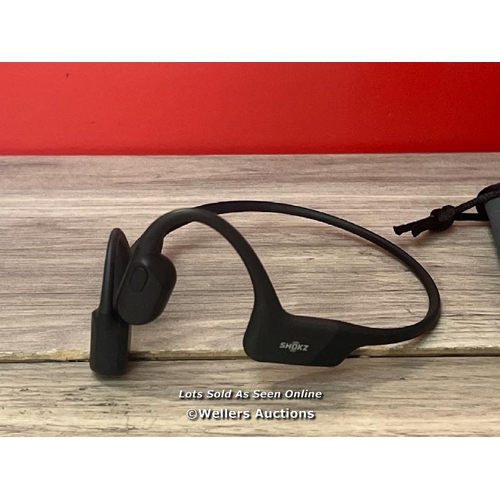 9319 - SHOKZ OPEN RUN BONE CONDUCTION HEADPHONES / POWERS UP & CONNECTS VIA BLUETOOTH WITH SOUND / SIGNS OF... 