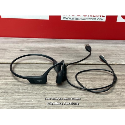 9321 - SHOKZ OPEN RUN SE BONE CONDUCTION HEADPHONES / POWERS UP & CONNECTS VIA BLUETOOTH WITH SOUND / SIGNS... 