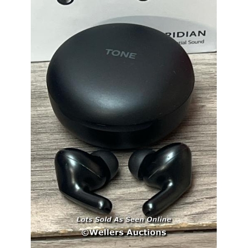 9328 - LG UFP5 WIRELESS EARBUDS / POWERS UP & CONNECTS VIA BLUETOOTH WITH SOUND THROUGH RIGHT EAR ONLY / SI... 