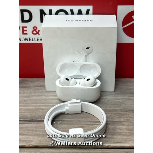 9335 - APPLE AIRPODS PRO (2ND GENERATION)(USB-C), MTJV3ZM/A / POWERS UP & CONNECTS VIA BLUETOOTH WITH SOUND... 