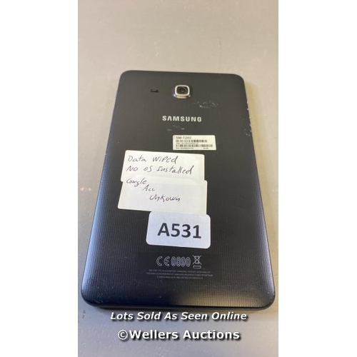 9543 - SAMSUNG GALAXY TAB A 7.0'' (2016) / WI-FI / 4G / SM-T285 / SN: R52H90KVA7N / GOOGLE ACCOUNT UNKOWN -... 