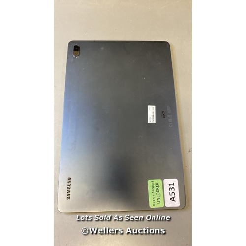 9553 - SAMSUNG GALAXY TAB S7 FE / SM-T733 / 128GB / SN: R52T604G6B / GOOGLE ACCOUNT UNLOCKED / POWERS UP & ... 