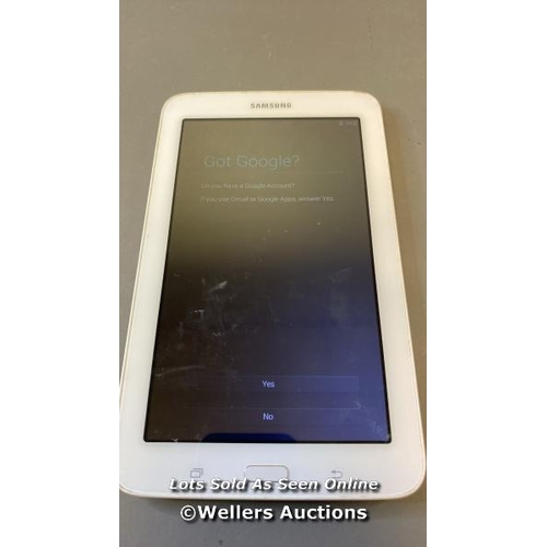 9558 - SAMSUNG GALAXY TAB 3 LITE / SM-T113 / SN: R52J616FDN3N / GOOGLE ACCOUNT UNLOCKED / POWERS UP & RESTO... 