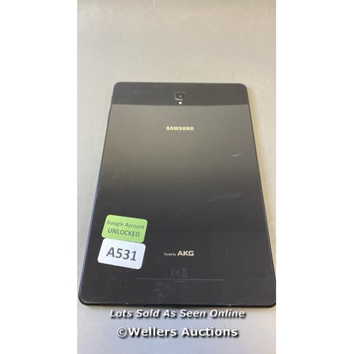 9563 - SAMSUNG GALAXY TAB S4 10.5'' / WI-FI / SM-T830 / SN: R52KA0NQ4QJ / GOOGLE ACCOUNT UNLOCKED / POWERS ... 