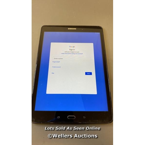 9567 - SAMSUNG GALAXY TAB A 9.7'' / WI-FI / SM-T550 / SN: R52G7057L4T / GOOGLE ACCOUNT UNLOCKED / POWERS UP... 