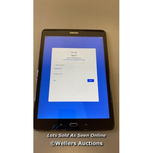 9572 - SAMSUNG GALAXY TAB A 9.7'' / WI-FI / SM-T550 / SN: R52G51BYBAP / GOOGLE ACCOUNT UNLOCKED / POWERS UP... 