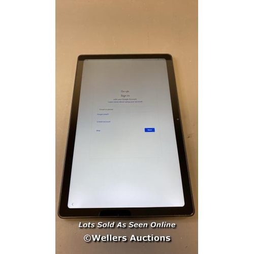 9579 - SAMSUNG GALAXY TAB A7 / SM-T500N / SN: R9TR80745JE / GOOGLE ACCOUNT UNLOCKED / POWERS UP & RESTORED ... 