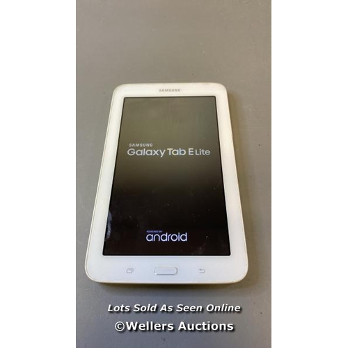 9582 - SAMSUNG GALAXY TAB 3 LITE / SM-T113 / SN: R52KB27FD6T / GOOGLE ACCOUNT LOCKED / POWERS UP & RESTORED... 