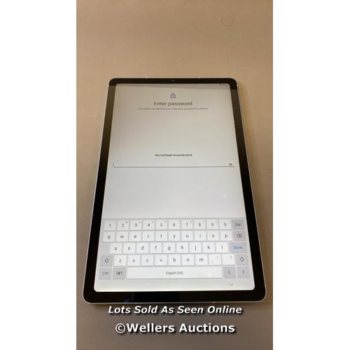 9590 - SAMSUNG GALAXY TAB S6 LITE / SN: R52NA0E2Y2A / GOOGLE ACCOUNT LOCKED / POWERS UP & RESTORED TO FACTO... 