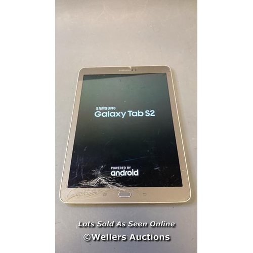 9612 - SAMSUNG GALAXY TAB S2 9.7'' / WI-FI / SM-T813 / SN: R52H50G0KVB / GOOGLE ACCOUNT LOCKED / POWERS UP ... 