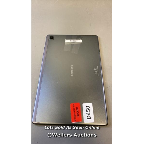 9613 - SAMSUNG GALAXY TAB A7 / SN: R9R60KB1QJ / GOOGLE ACCOUNT LOCKED / POWERS UP & RESTORED TO FACTORY DEF... 