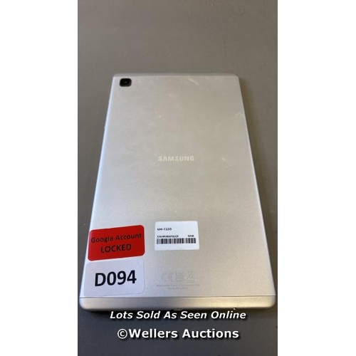 9615 - SAMSUNG GALAXY TAB A7 LITE 8.7'' (2021) / WI-FI / SM-T220 / SN: R9JRA010JCR / GOOGLE ACCOUNT LOCKED ... 