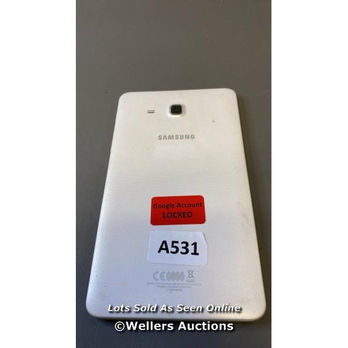 9623 - SAMSUNG GALAXY TAB A 7.0'' (2016) / WI-FI / 8GB / SM-T280 / SN: R52H30MPBJE / GOOGLE ACCOUNT LOCKED ... 