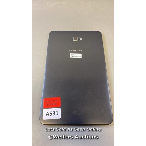 9629 - SAMSUNG GALAXY TAB A 10.1'' (2016) / WI-FI / SM-T580 / SN: R52JB0M6W3B / GOOGLE ACCOUNT LOCKED / POW... 