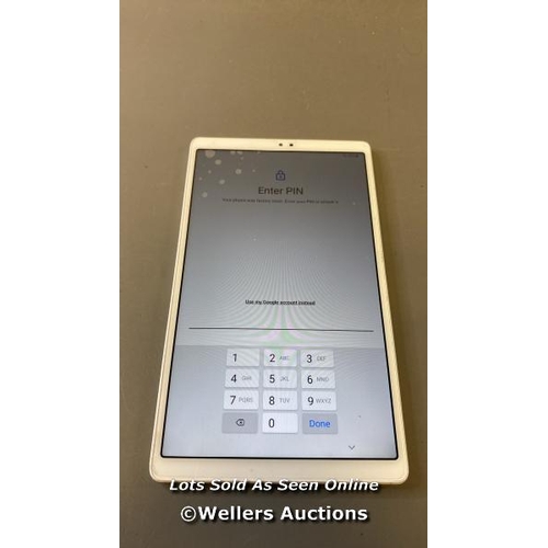 9636 - SAMSUNG GALAXY TAB A7 LITE / SN: R83W70G6YZK / GOOGLE ACCOUNT LOCKED / POWERS UP & RESTORED TO FACTO... 