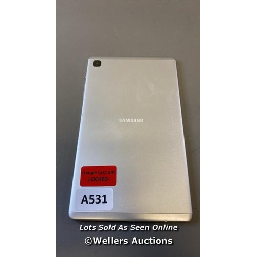 9636 - SAMSUNG GALAXY TAB A7 LITE / SN: R83W70G6YZK / GOOGLE ACCOUNT LOCKED / POWERS UP & RESTORED TO FACTO... 