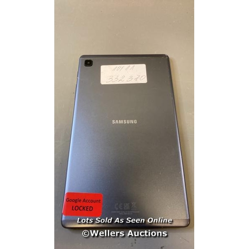 9638 - SAMSUNG GALAXY TAB A7 LITE / SN: R9PTB0ED5GA / GOOGLE ACCOUNT LOCKED / POWERS UP & RESTORED TO FACTO... 