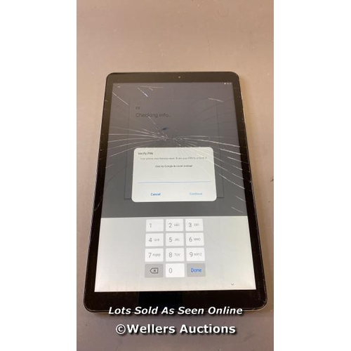 9640 - SAMSUNG GALAXY TAB A 10.5'' (2018) / WI-FI / SM-T590 / SN: R52N30BNVTR / GOOGLE ACCOUNT LOCKED / POW... 