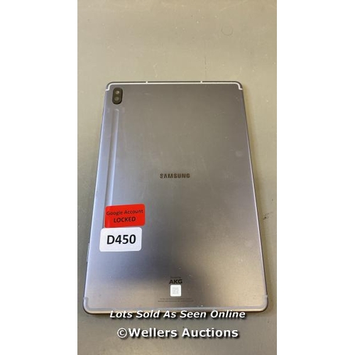 9641 - SAMSUNG GALAXY TAB S6 / WI-FI / 4G / SM-T867 / IMEI: 358799101241581 / GOOGLE ACCOUNT LOCKED / POWER... 