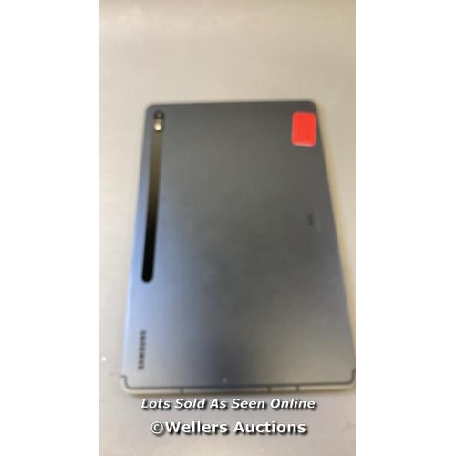 9644 - SAMSUNG GALAXY TAB S7+ / SN: R52R70FQS7E / GOOGLE ACCOUNT LOCKED / POWERS UP & RESTORED TO FACTORY D... 