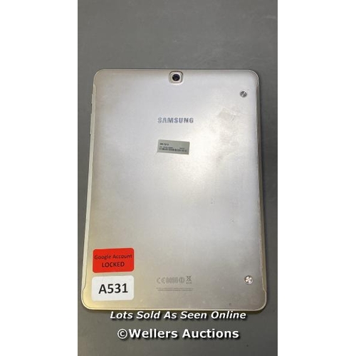 9661 - SAMSUNG GALAXY TAB S2 9.7'' / WI-FI / SM-T813 / SN: R52H615MN0H / GOOGLE ACCOUNT LOCKED / POWERS UP ... 