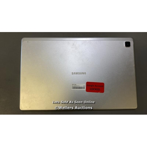 9662 - SAMSUNG GALAXY TAB A7 / WI-FI / SM-T500 / SN: R9WN92XVZYJ / GOOGLE ACCOUNT LOCKED / POWERS UP & REST... 