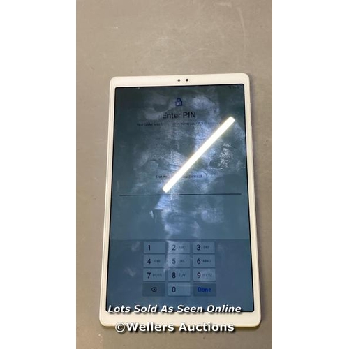 9664 - SAMSUNG GALAXY TAB A7 LITE  / SN: R9JR60649ZT / GOOGLE ACCOUNT LOCKED / POWERS UP & RESTORED TO FACT... 