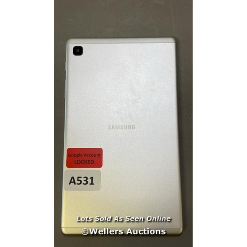 9664 - SAMSUNG GALAXY TAB A7 LITE  / SN: R9JR60649ZT / GOOGLE ACCOUNT LOCKED / POWERS UP & RESTORED TO FACT... 