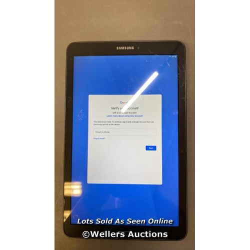 9673 - SAMSUNG GALAXY TAB E 9.6'' / WI-FI / SM-T560 / SN: R52J80KKMZV / GOOGLE ACCOUNT LOCKED / POWERS UP &... 