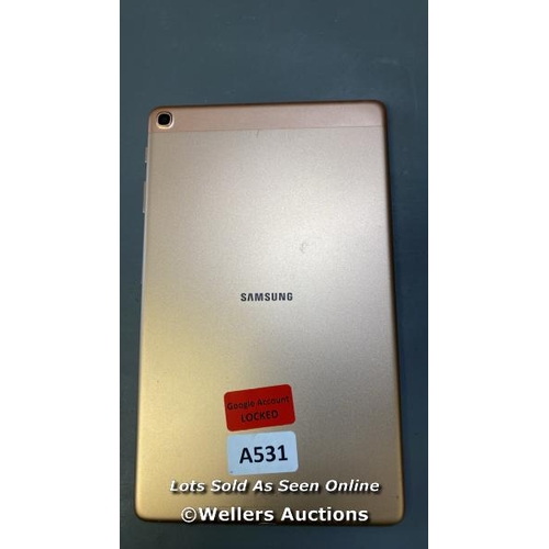 9674 - SAMSUNG GALAXY TAB A 10.1'' (2019) / WI-FI / SM-T510 / SN: R52N10KEN8X / GOOGLE ACCOUNT LOCKED / POW... 